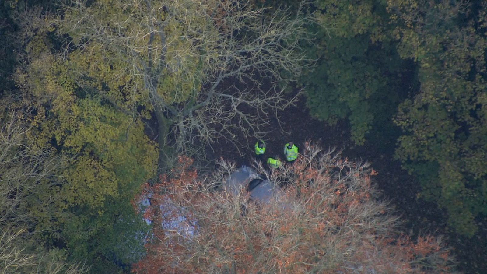 Scene of aircraft and helicopter crash | News UK Video News | Sky News