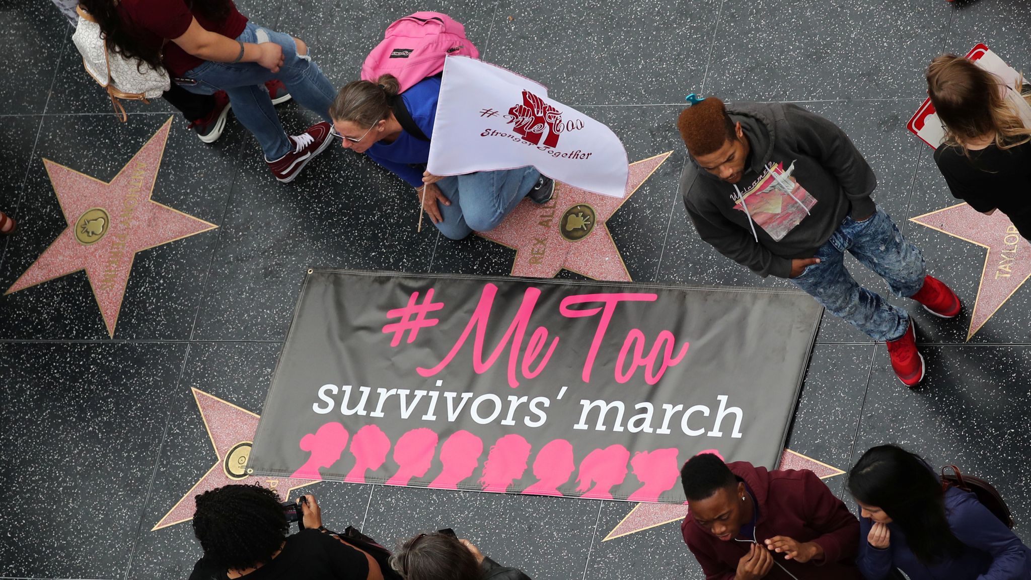 Hundreds Join Metoo March In Hollywood Against Sexual Harassment