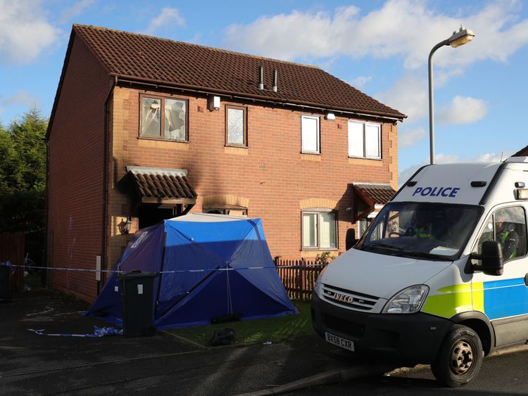 A police van outside Anthony Nicholls&#39; house in the Tile Cross area of Birmingham