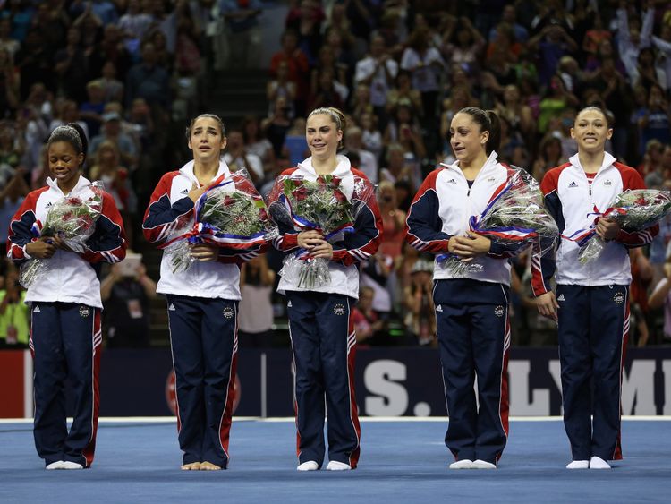 (L to R) Gabby Douglas, Aly Raisman and McKayla Maroney are among Nassar's accusers 