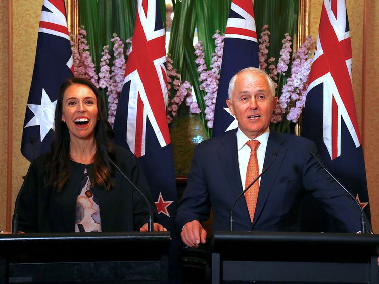 New Zealand PM Jacinda Ardern meets with Australia PM Malcolm Turnbull