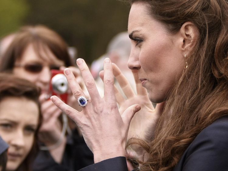 Kate Middleton meeting well wishers during a visit to Witton Country Park in Darwen, Lancashire in April 2011
