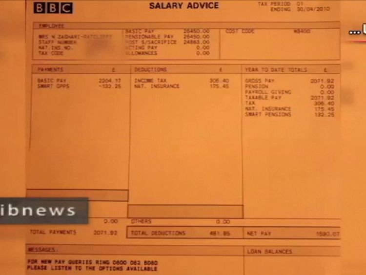A BBC payslip from 2010 Iranian state TV claims is evidence Nazanin Zaghari-Ratcliffe was involved in working to undermine Iran