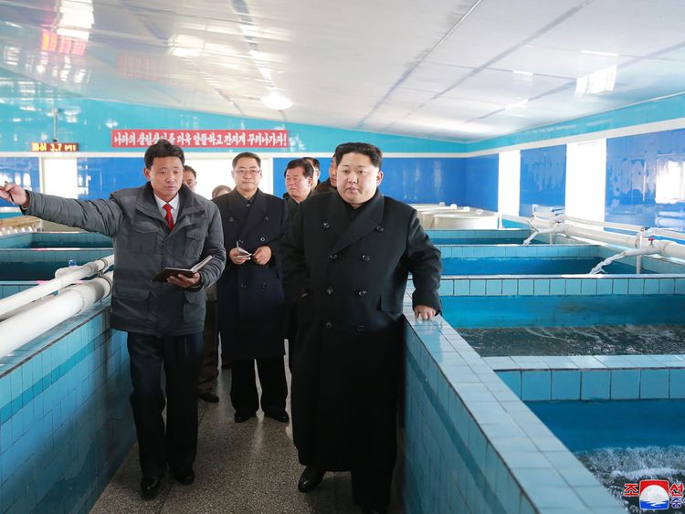 Kim Jong Un toured a catfish factory in the hours after a missile test was detected