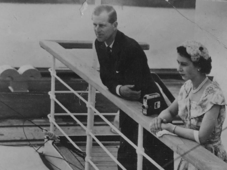 December 1953: The Queen and Prince Philip peered over the railings of the SS Gothic in the Panama Canal during their Commonwealth tour