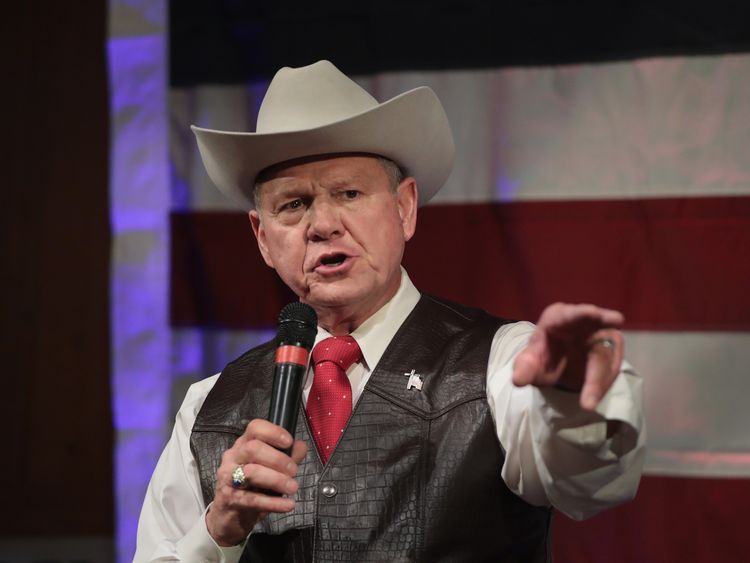 Alabama Republican senate candidate Roy Moore 