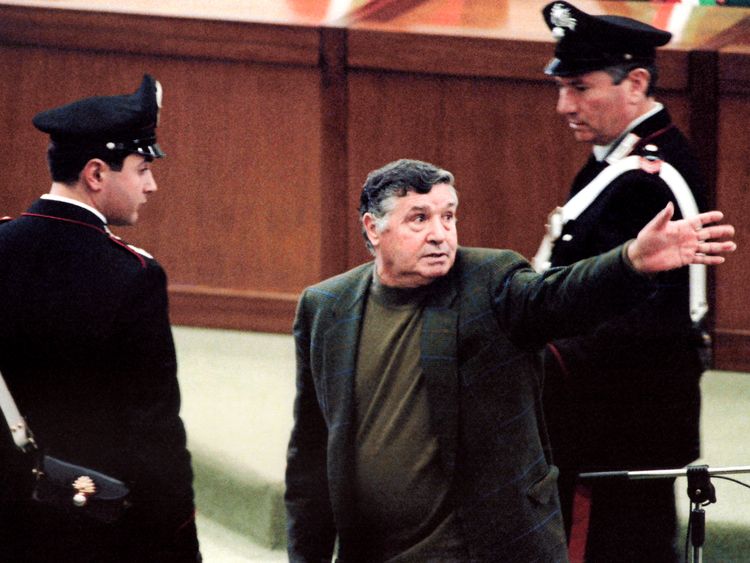 Salvatore &#39;Toto&#39; Riina during his 1993 trial