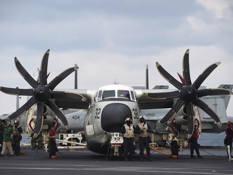 A C-2 aircraft similar to that which crashed. File pic