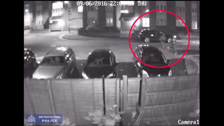  CCTV footage shows the attackers were lying in wait for Haroon Hussain in a car nearby