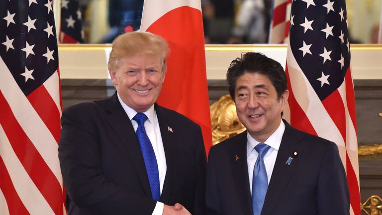 Trump shakes hand of Shinzo on 1st day of Asia trip