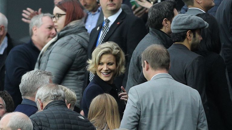 Businesswoman Amanda Staveley in the stands during the Premier League match at St James&#39; Park, Newcastle