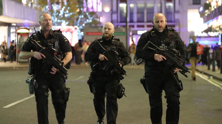 Armed police at Oxford Street