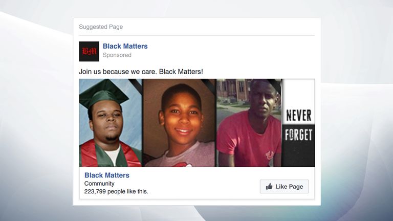 A Facebook community similar to Black Lives Matter. Pic: US Congress