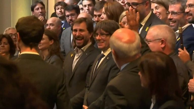 Mr Puigdemont described Madrid&#39;s actions as a &#39;coup&#39;