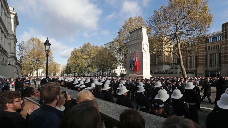 Veterans parading after the annual Remembrance Sunday Service at the Cenotaph memorial in Whitehall, central London, held in tribute for members of the armed forces who have died in major conflicts. PRESS ASSOCIATION Photo. Picture date: Sunday November 13, 2016. Photo credit should read: Yui Mok/PA Wire