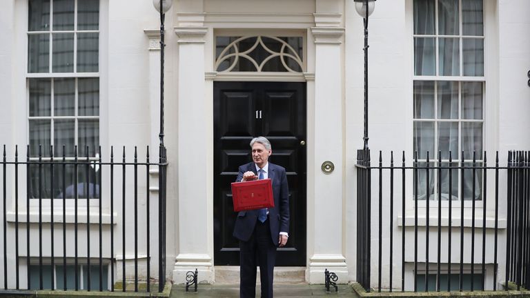 Philip Hammond holds the Budget Box