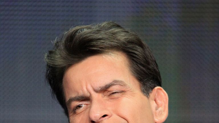 Charlie Sheen speaks onstage at an &#39;Anger Management&#39; panel in 2012