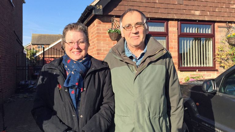 Wendy and Ted Bagshaw were at home when the firework hit their roof