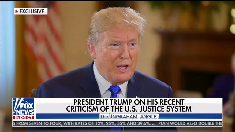 President Trump called the Russia dossier a &#39;disgrace&#39;. Pic: Ingraham Angle/ Fox News