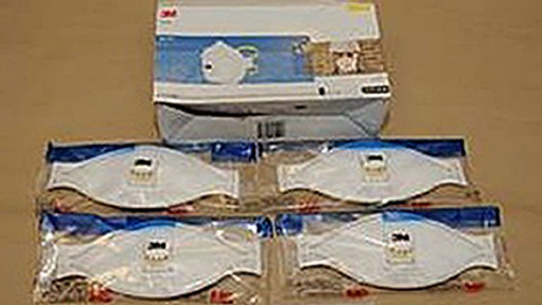 Police also found packs of disposable face masks