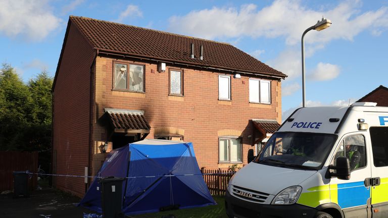A police van outside Anthony Nicholls&#39; house in the Tile Cross area of Birmingham
