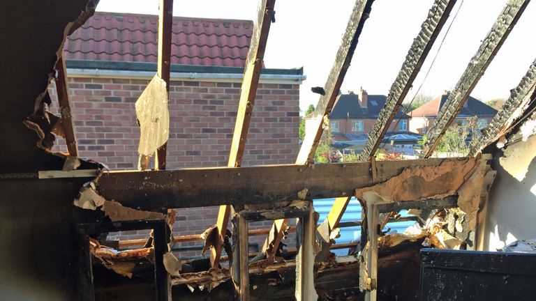 The firework destroyed their roof