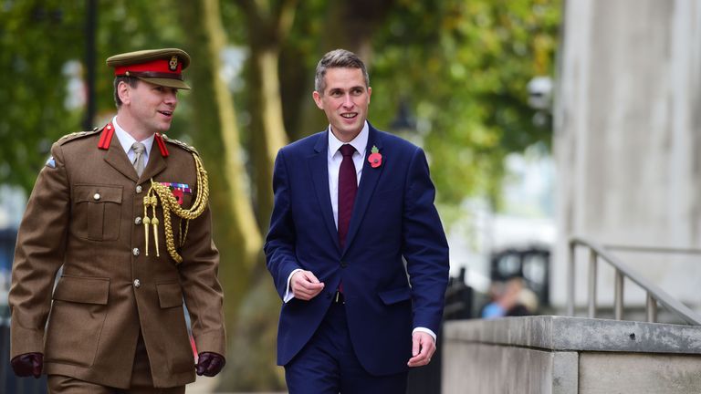 Gavin Williamson outside the Ministry of Defence 