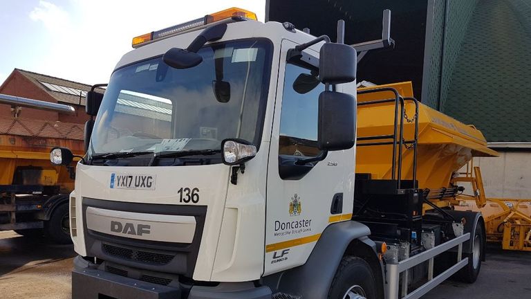 One of Doncaster Council&#39;s new gritters, which was named in a public vote. Pic: @MyDoncaster