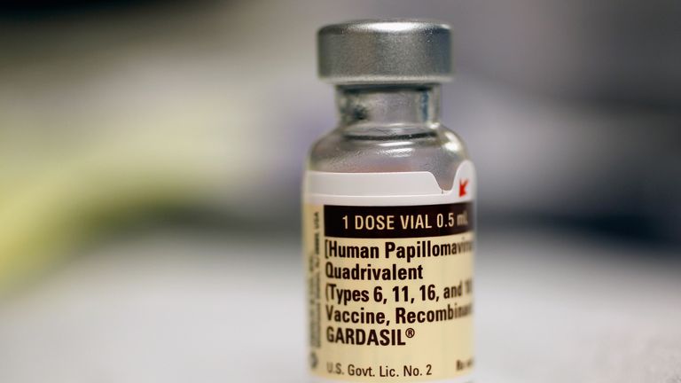 A bottle of the Human Papillomavirus vaccination