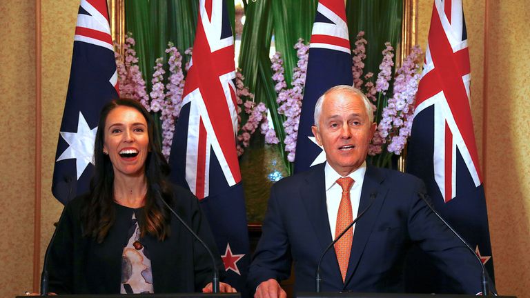 New Zealand PM Jacinda Ardern meets with Australia PM Malcolm Turnbull