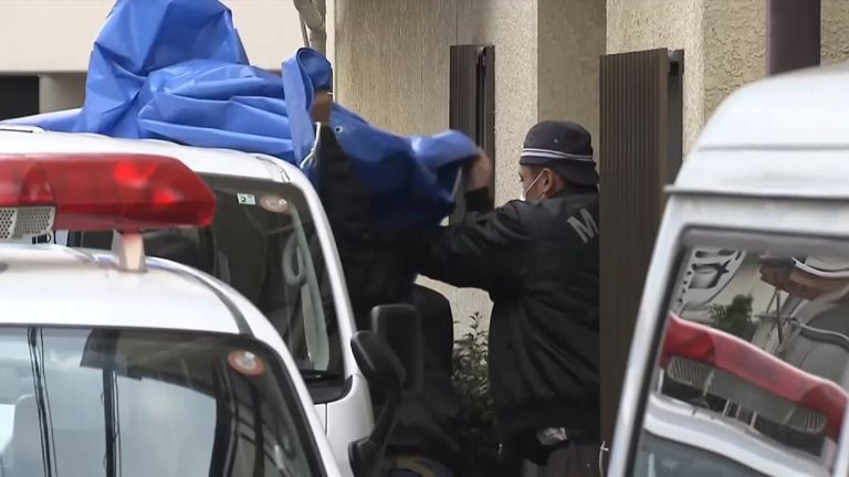 Police found human remains at the flat in Osaka, Japan