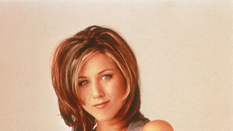 Promotional portrait of American actor Jennifer Aniston for the television series, &#39;Friends,&#39; c. 1995. (photo by NBC Television/Getty Images)