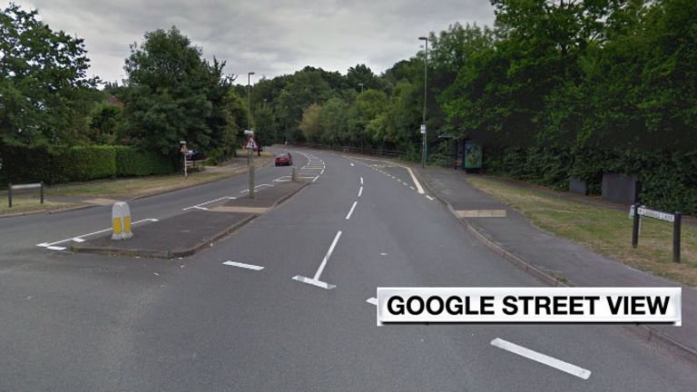 Lammas Lane in Esher where Liam crashed in 2009
