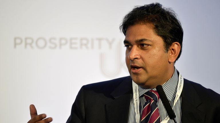 Chairman of the Legatum Institute&#39;s Special Trade Commission, Shanker Singham speaks during the Prosperity UK 2017 Conference in London, Britain, April 26, 2017. REUTERS/Hannah McKay