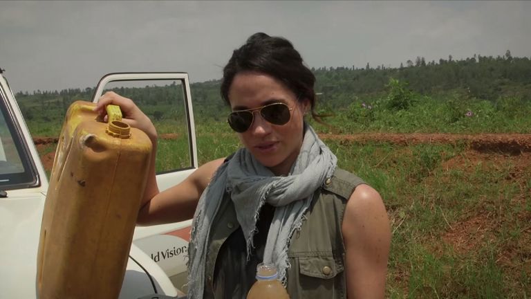 Meghan visited Rwanda to help build wells with the charity World Vision. Pic: World Vision