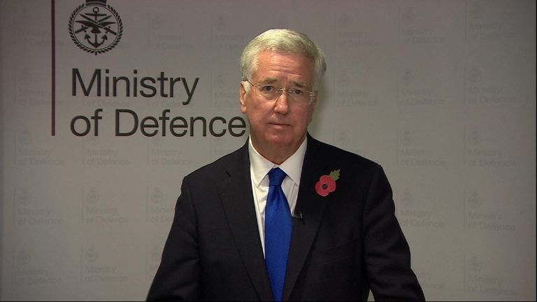 Sir Michael Fallon resigns as Defence Secretary