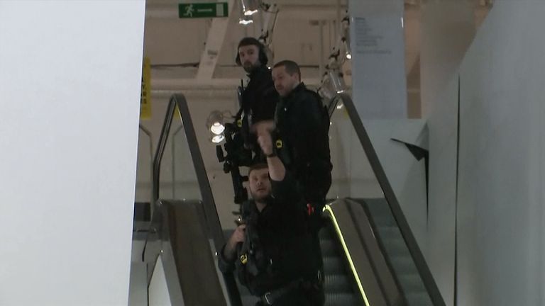 Armed police were seen entering Selfridges, the London department store