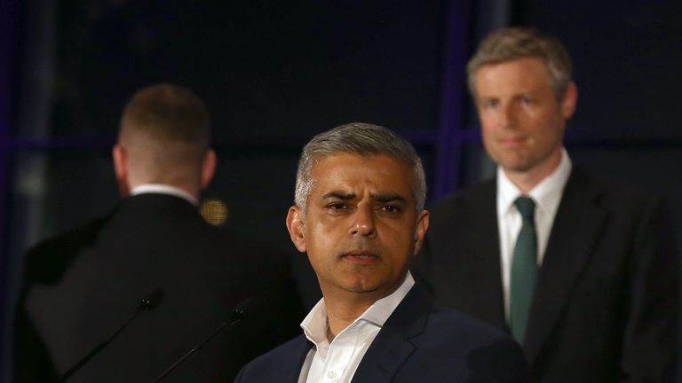 Golding turns his back on Sadiq Khan after he won the London mayor race in May 2016