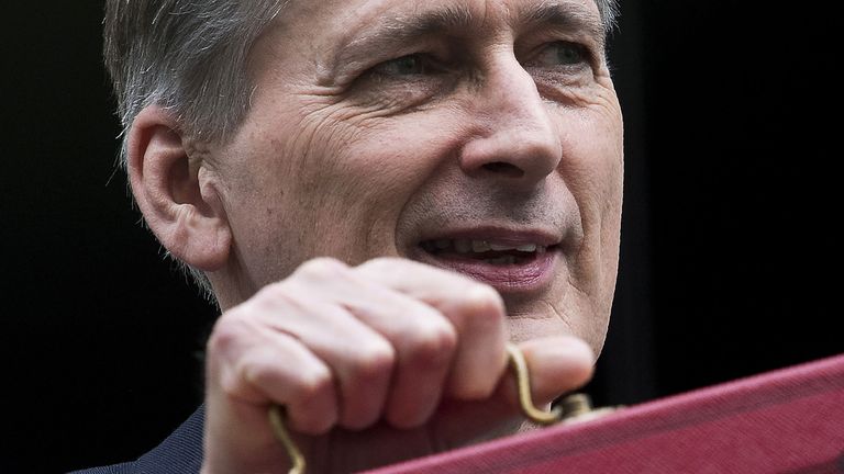 Philip Hammond with the Budget Box