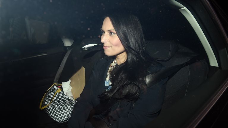 British Secretary of State for International Development Priti Patel arrives at on November 8, 2017 in London, England. Ms Patel has been summoned back to the U.K from an official trip to Uganda as more details of her unofficial meetings with Israeli officials emerge.
