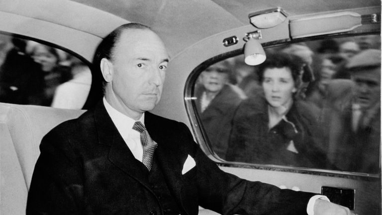 British Secretary of State for War John Profumo (1915 - 2006), arrives at the House of Commons, London, 25th October 1962