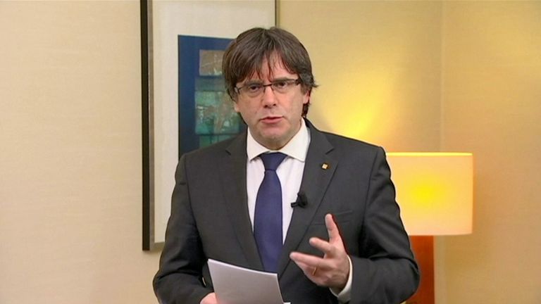 Appearing on Belgian TV, Mr Puigdemont said he &#39;will not run from justice&#39;