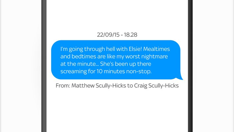 Matthew Scully-Hicks complained about mealtimes and bedtimes