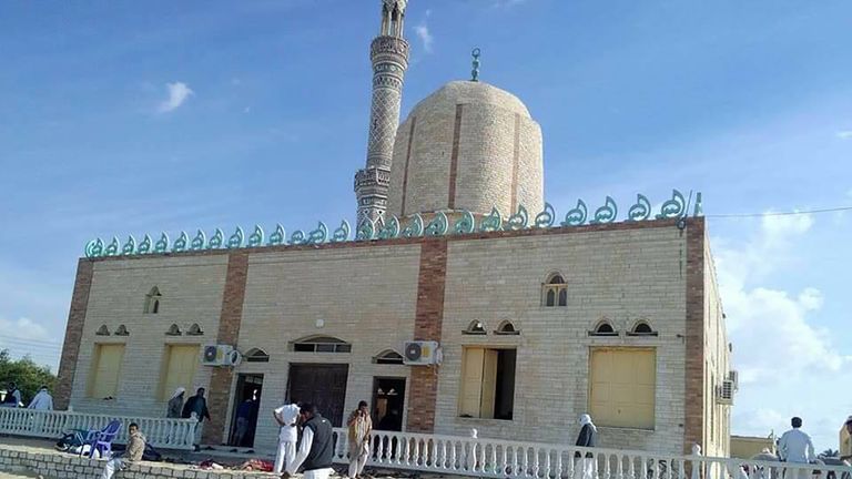 The al-Rawdah mosque targeted by Islamic extremists on Friday