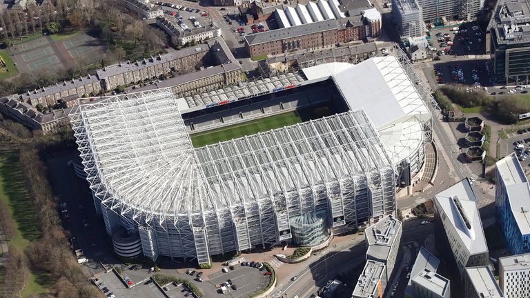 An aerial view of St James&#39; Park home of Newcastle United football club