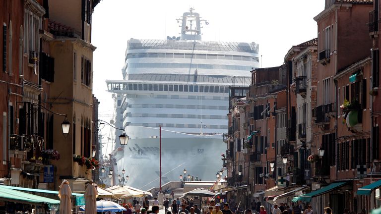 The MSC Divina cruise ship is seen in Venice lagoon, Italy June 16, 2012