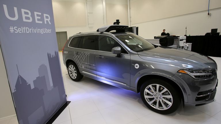 Uber&#39;s Volvo XC90 self driving car is shown during a demonstration of self-driving automotive technology in Pittsburgh, Pennsylvania, U.S. September 13, 2016