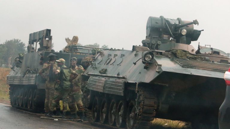 Military vehicles in Zimbabwe