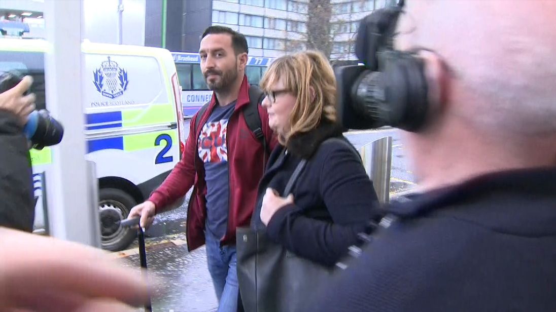 Billy Irving arriving home in Scotland