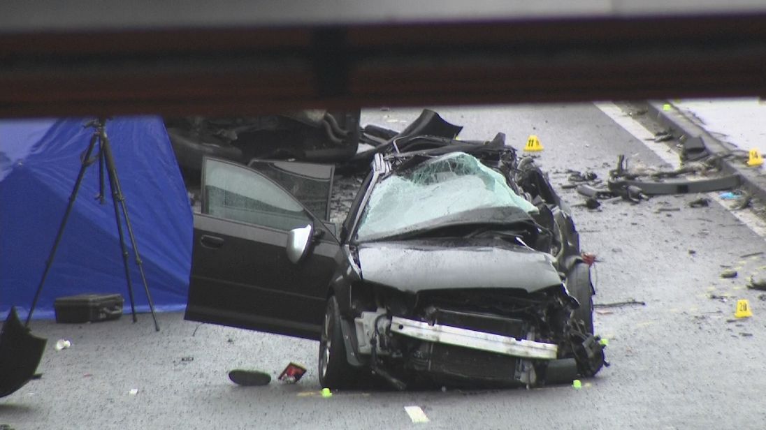 One of the cars involved in the fatal Birmingham crash